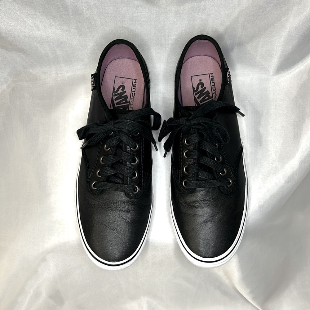 VANS Leather Low-Top Skate Sneakers